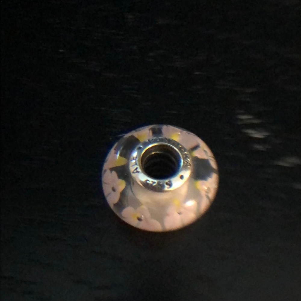 Pandora Murano Glass Bead Pink Flowers